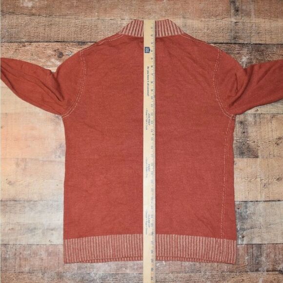 NWT Agave Denim Redwood 1/4 Zip Mock Neck Men's Pocket Sweater - Picture 6 of 11